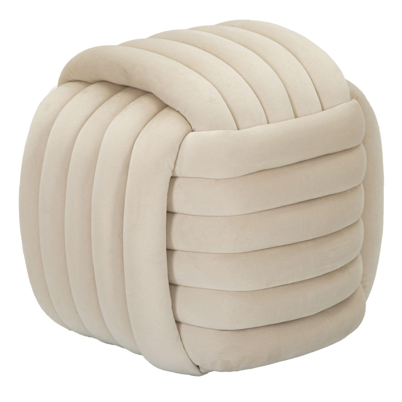 WÜRFEL Softy 45/45/45 cm - Beige, Textil (45/45/45cm) - Mauro Ferretti