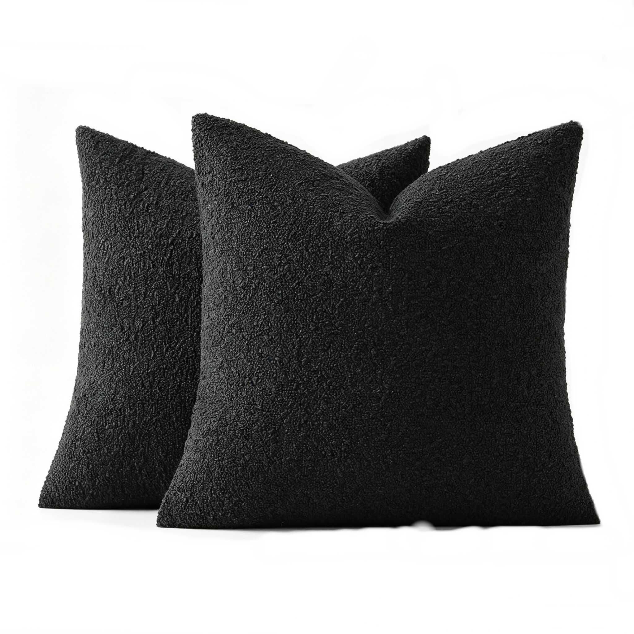 KISSENBEZUG – 45 x 45 cm – Schwarz (2-teiliges Set) - Schwarz, Textil (45/45cm)