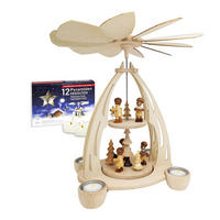 PYRAMIDE Weihnachtsbäckerei 20/24/35 cm - Multicolor, Holz (0.1/35/0.1cm) - Dekoteam24