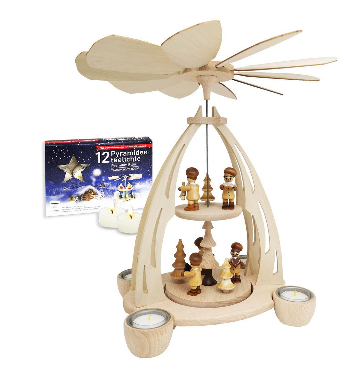 PYRAMIDE Weihnachtsbäckerei 20/24/35 cm - Multicolor, Holz (0.1/35/0.1cm) - Dekoteam24