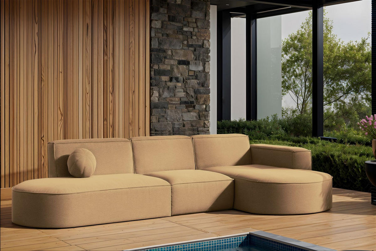 ECKSOFA Sunday - Braun, Holzwerkstoff (296/78/165cm) - Fun Möbel
