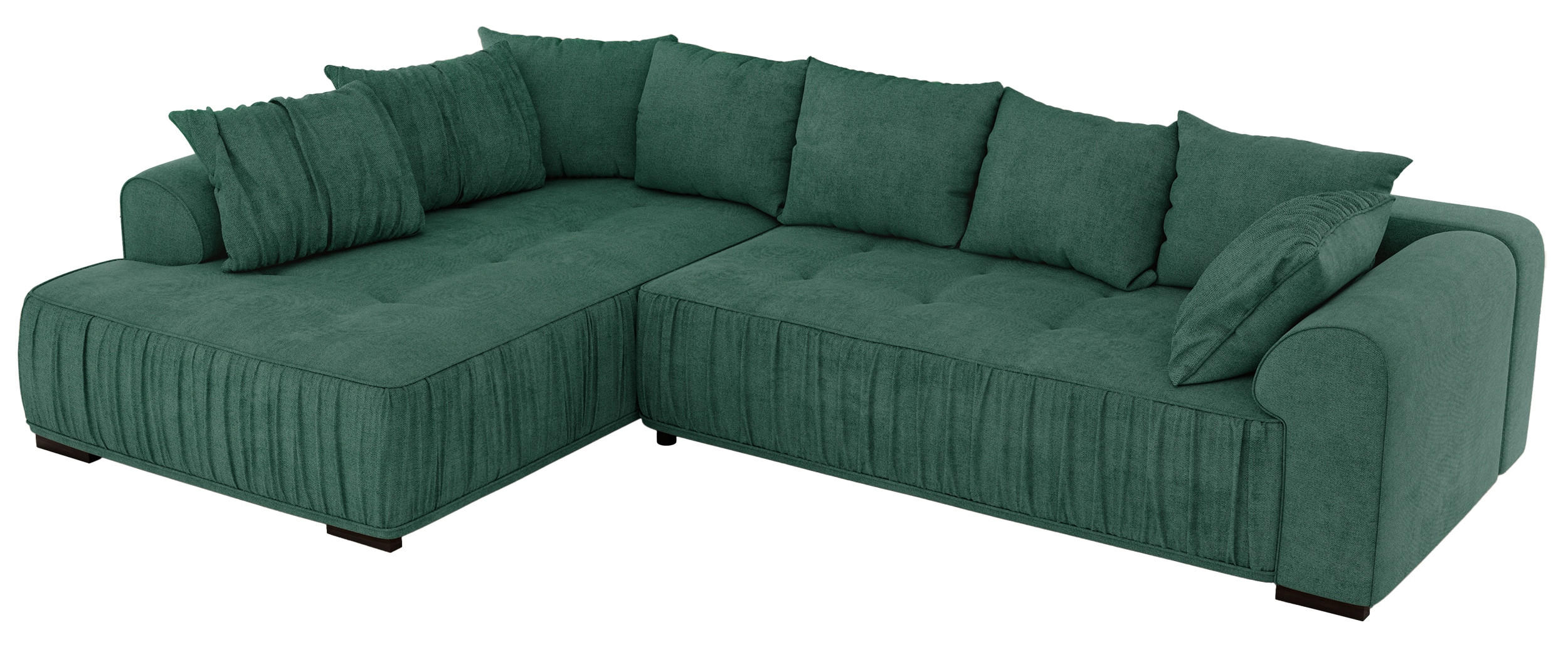 ECKSOFA ORTA Grün Stukture - Links - Schwarz/Grün, Textil (325/200cm) - MKS