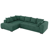 ECKSOFA ORTA Grün Stukture - Links - Schwarz/Grün, Textil (325/200cm) - MKS