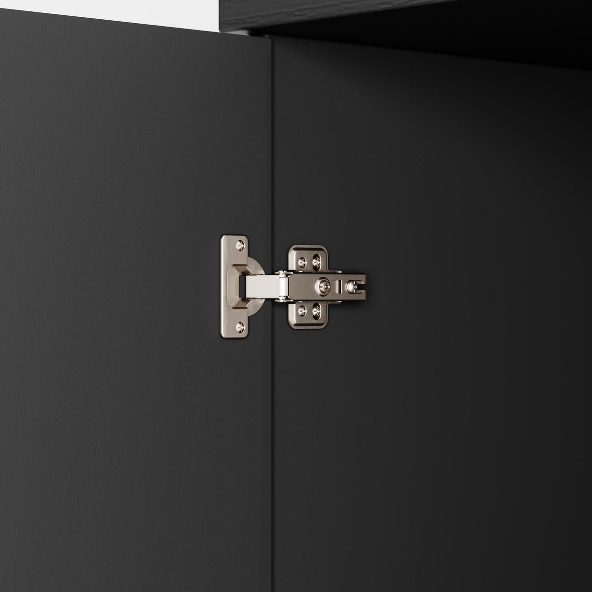 SIDEBOARD DE-38169 80/40/80 cm mit 2 Türen und Faltenfront Schwarz - Schwarz, Holzwerkstoff (80/80/40cm) - ComfortXL