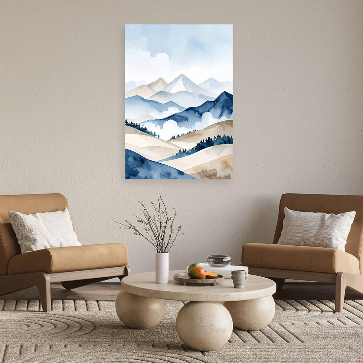 LEINWANDBILD Landschaften 30x45cm - Blau, Textil (30/45cm) - Feeby