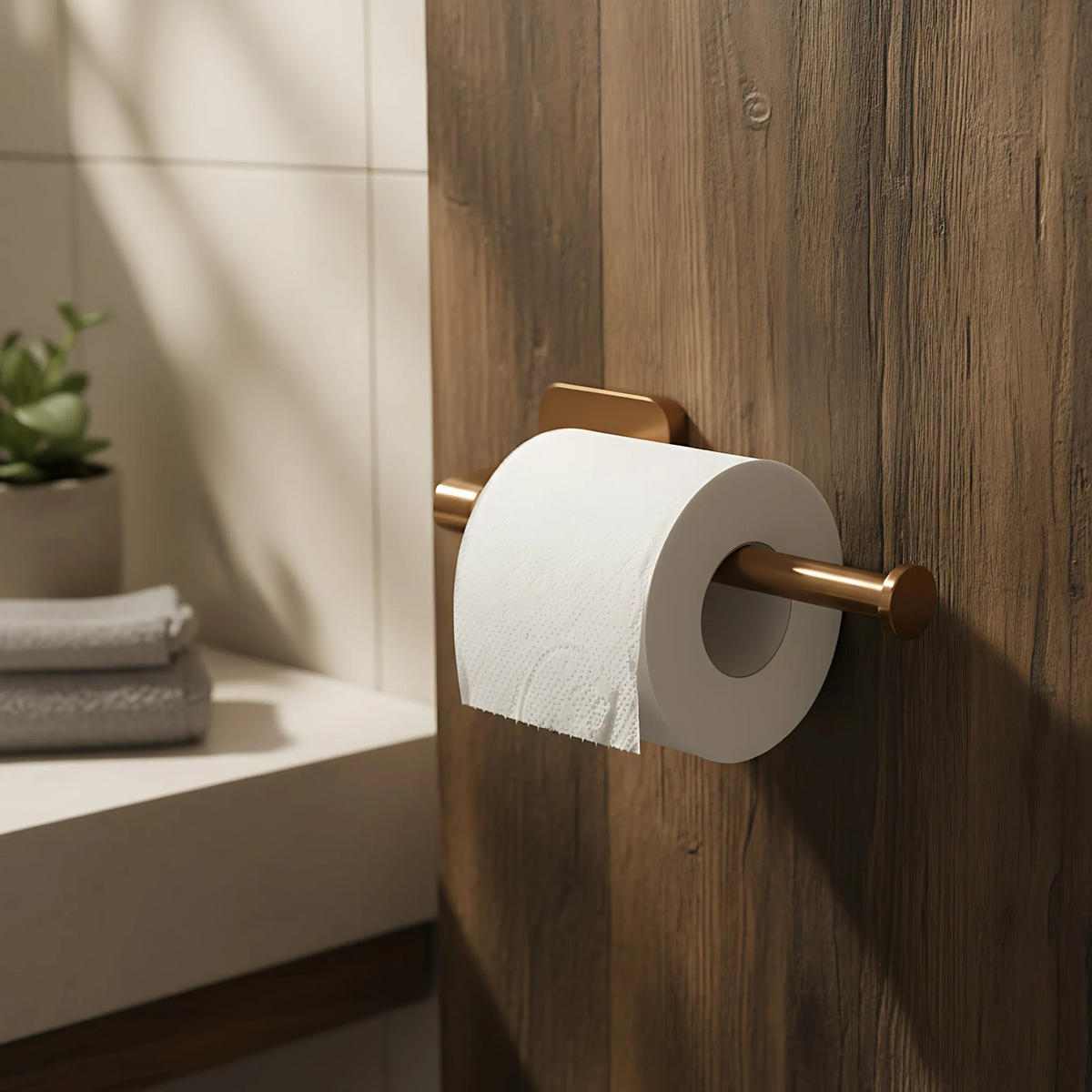 HALTER Für Toilettenpapier Rea 5909 Nico Brush Copper - Kupferfarben, Metall (7/4/18cm) - REA