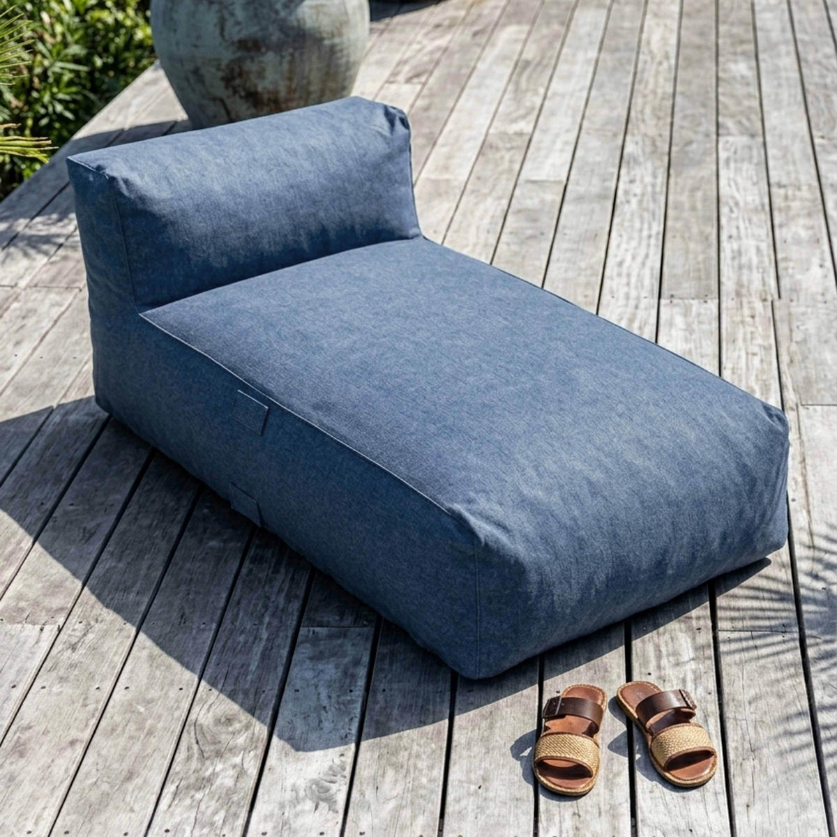 GARTENSOFA 4-tlg., Pazifikblau - Blau, Textil - Oviala