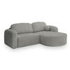 ECKSOFA AMILIA R-S Hellgrau Boucle-Stoff mit Schlaffunktion - Hellgrau, Holz (263/174cm) - MASSENO