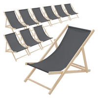 LIEGESTUHL 10er Set Anthrazit - Anthrazit, Holz (57.5/83/100cm) - ECD-Germany