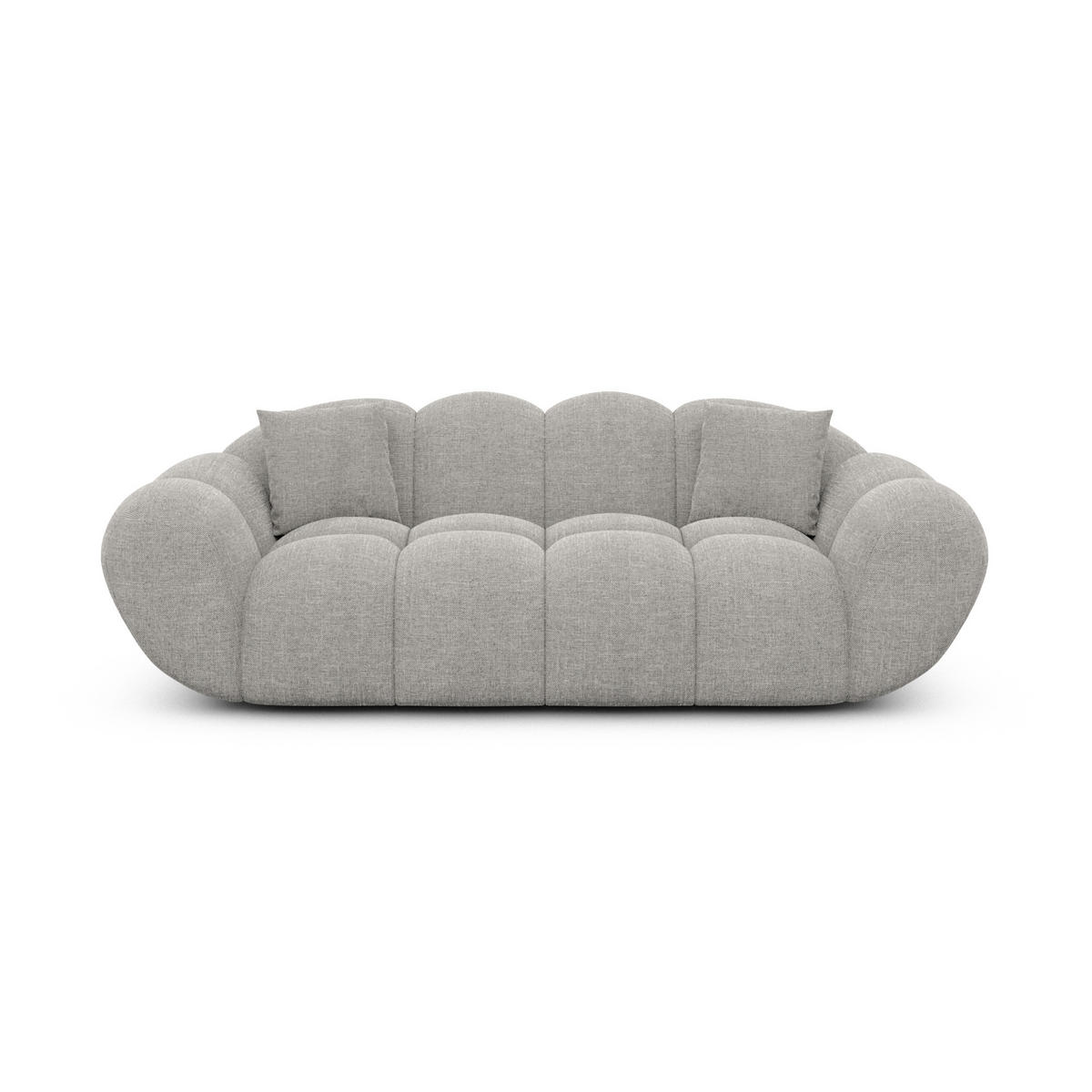 2-SITZER-SOFA Liva Hellgrau Strukturstoff - Hellgrau, Textil (200/70/93cm) - VAROYAL
