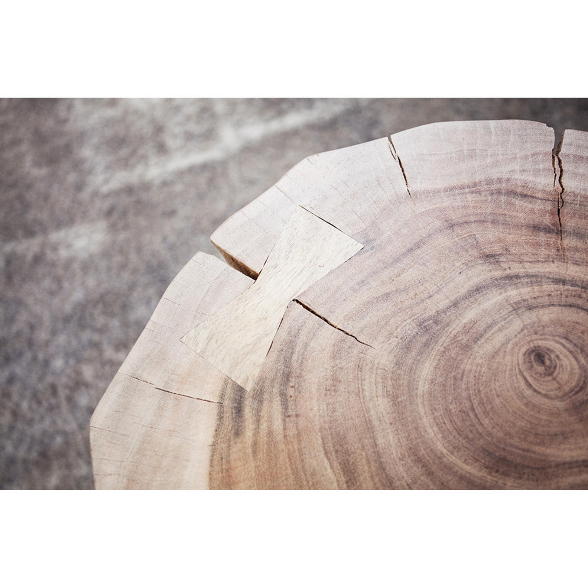 BEISTELLTISCH GOA Akazie Natur, Schwarz 40 cm - Braun, Holz (38/38/45cm) - riess-ambiente