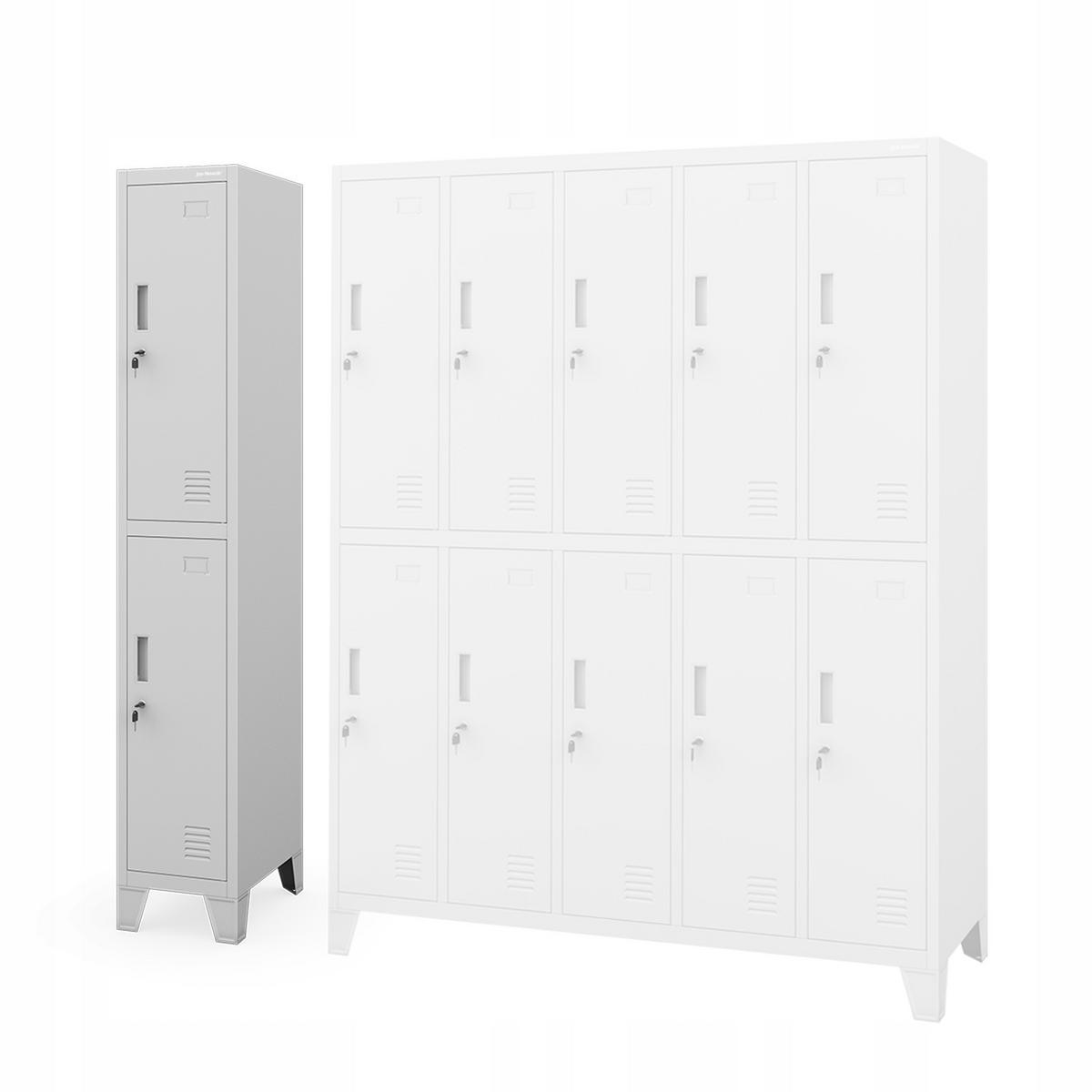 MITARBEITER-GARDEROBENSCHRANK BARTEK 1 PLUS - Grau, Metall (29/172/45cm) - Jan Nowak