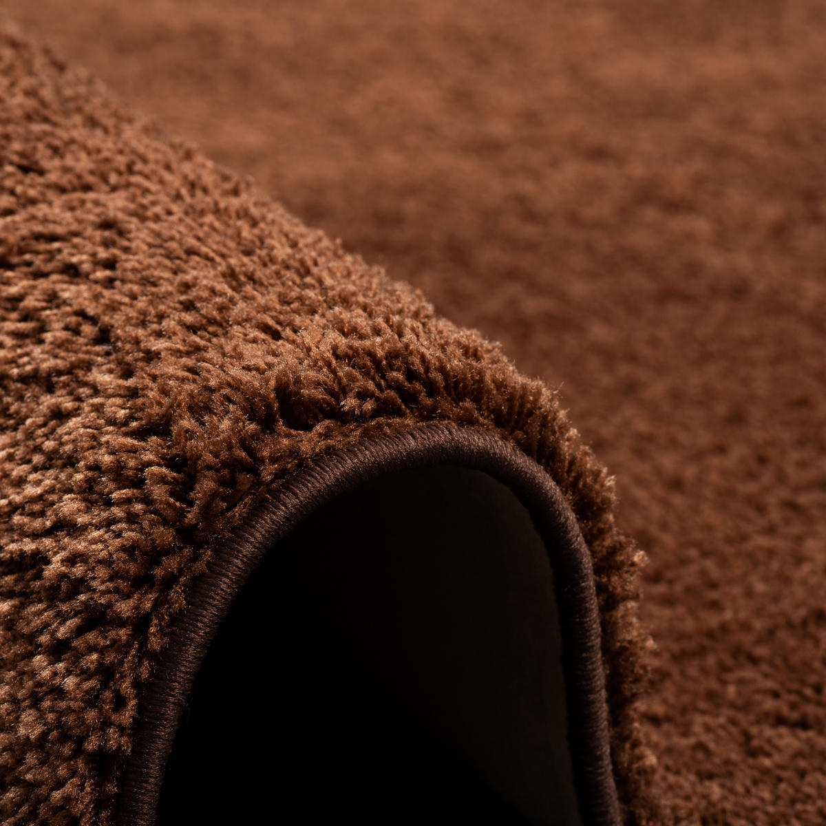 HOCHFLOR SHAGGY LÄUFER TEPPICH PALACE - Braun, Textil (100/100cm) - Snapstyle