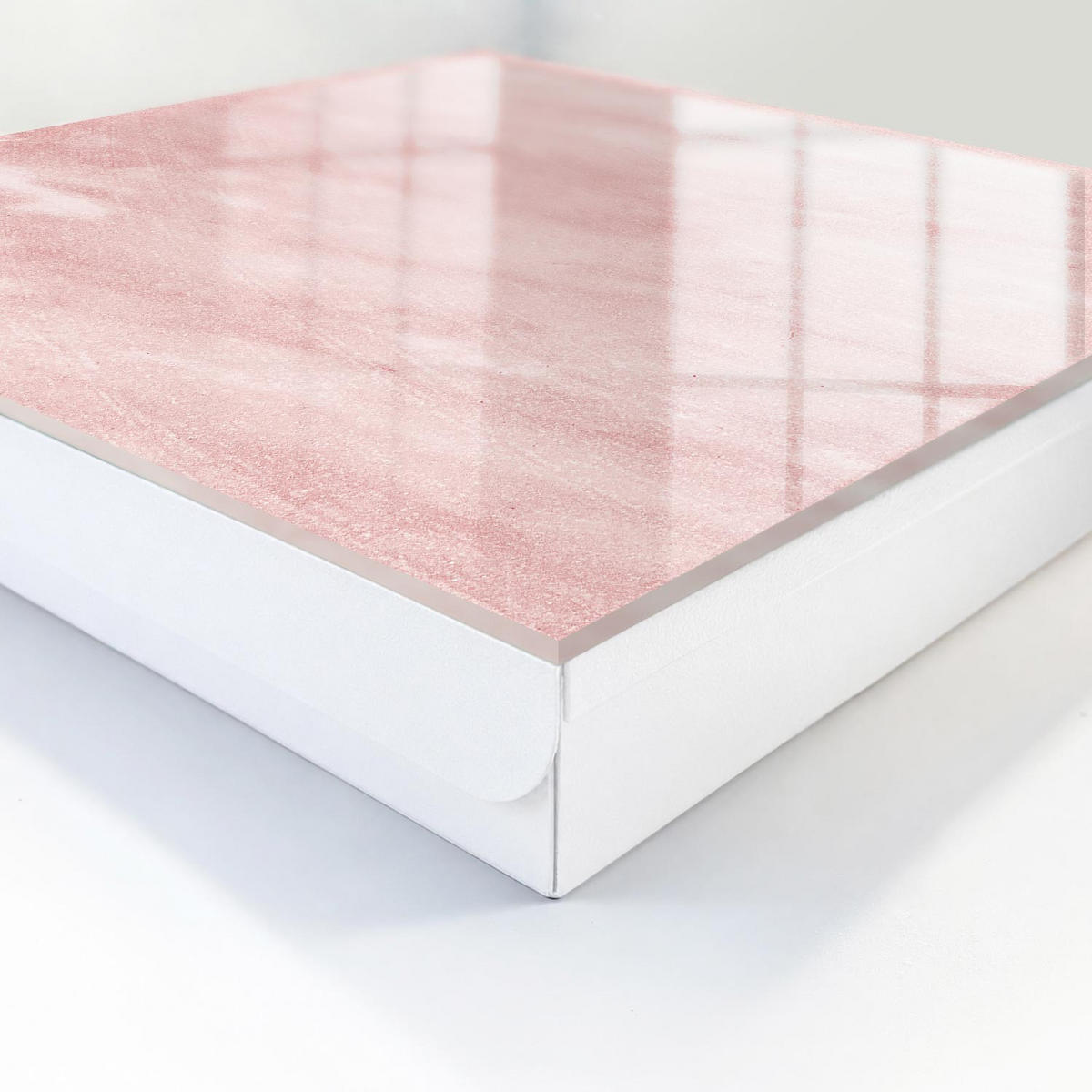 SCHLÜSSELBOX Weiß 30x30 cm – Türöffnung nach rechts - Rosa Webmuster - Pink, Metall (30/30/5cm) - TULUP