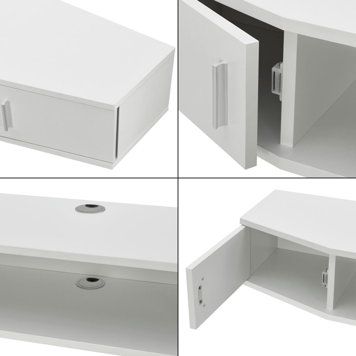 TV-WANDREGAL Tørring - Weiß, Holzwerkstoff (110/17.5/30cm) - [en.casa]