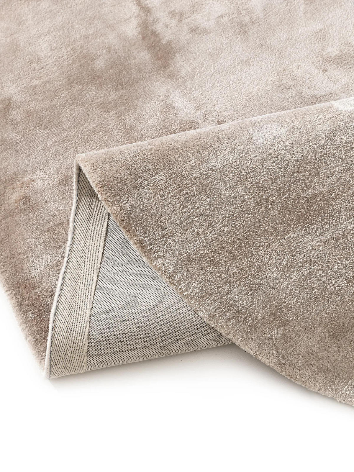 VISKOSETEPPICH OVAL Nela Taupe 150x230 cm - Taupe, Textil (150/230cm) - benuta Pure
