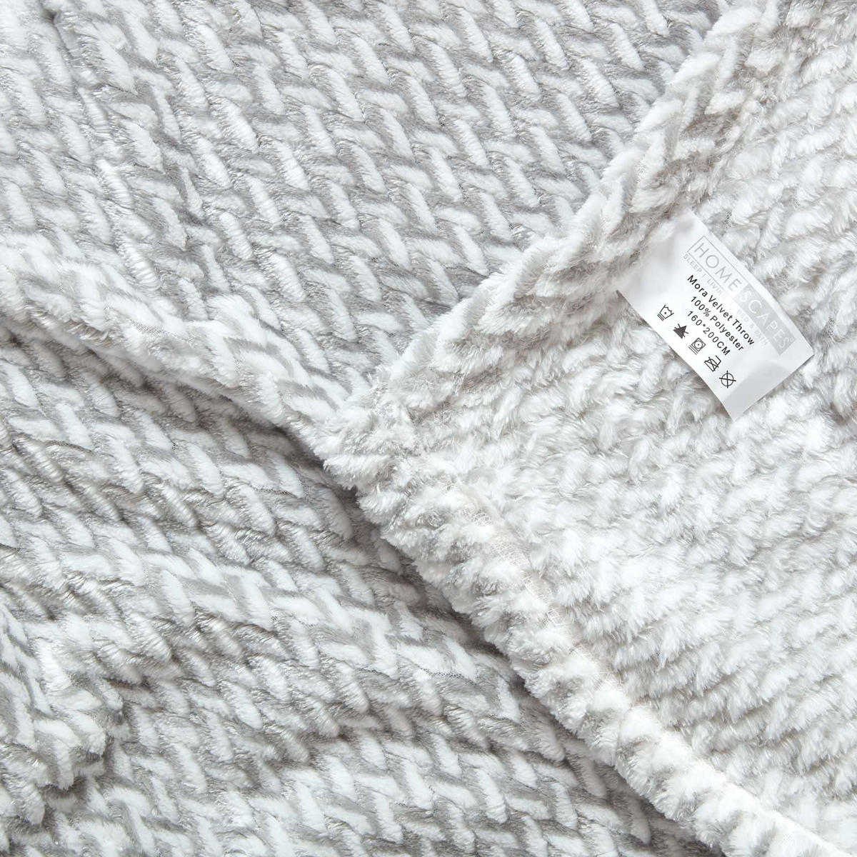 SAMT-WOHNDECKE Mora 130/160 cm, Jacquard - Grau, Textil (130/160cm) - Homescapes