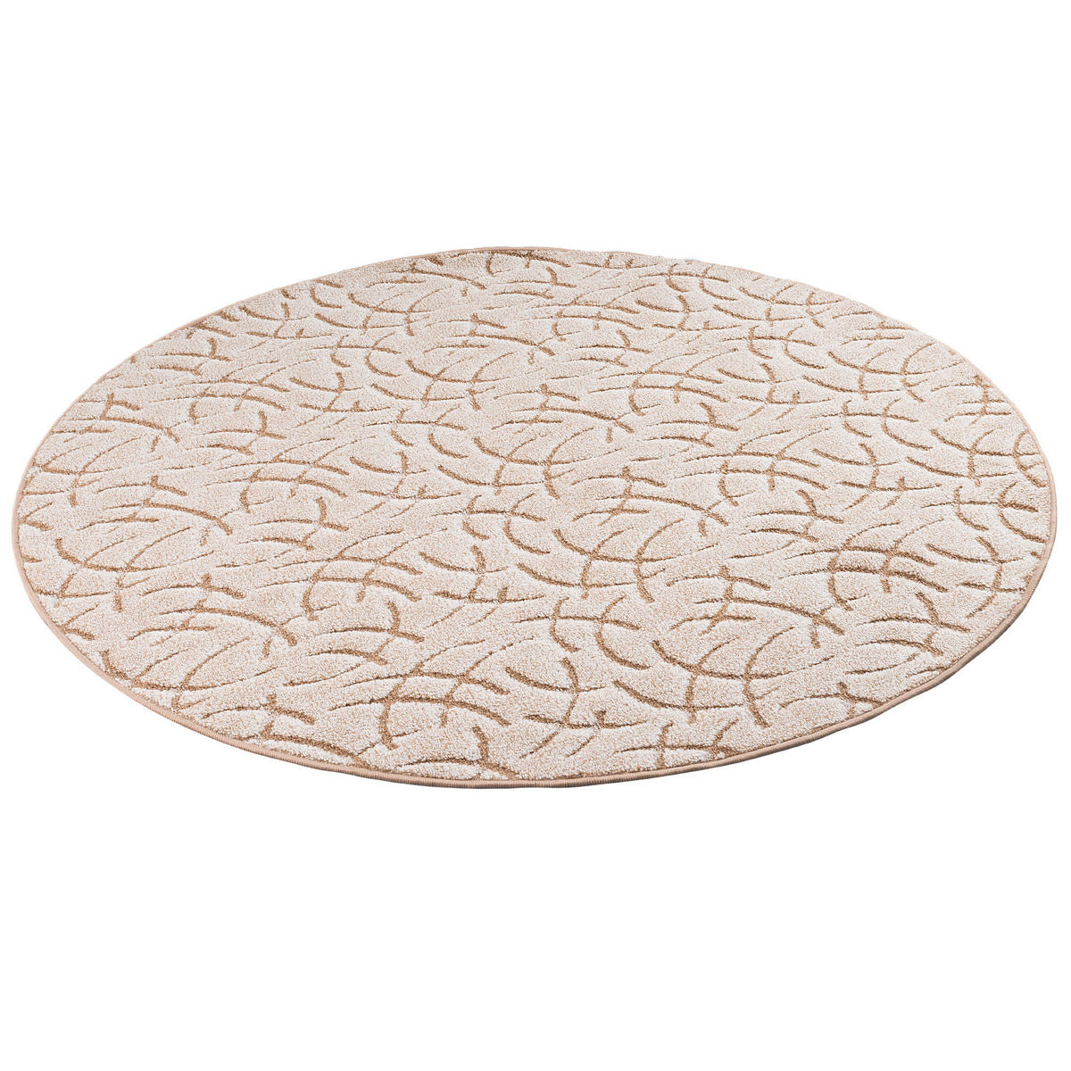 KONTURENSCHNITT HOCHFLOR TEPPICH FRIEDA RUND - Beige, Textil (100/100cm) - Snapstyle
