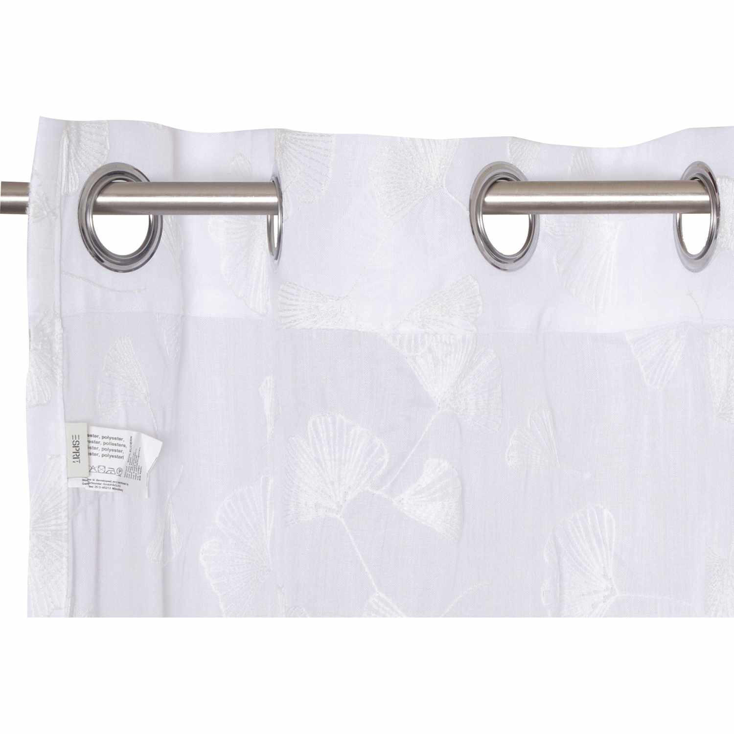 ÖSENVORHANG GINGKO halbtransparent - Weiß, Textil (140/0.5/250cm) - Esprit