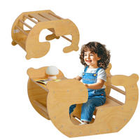 KLETTERBOGEN DE-18381 2-in-1 Spielzeugtisch & Klettergerüst Naturholz - Naturfarben, Holzwerkstoff (58/80cm) - ComfortXL