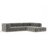 ECKSOFA Cosimo Grau Samtstoff - Schwarz/Grau, Holz/Holzwerkstoff (325/228cm) - Maison de Reve
