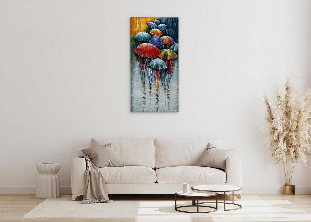METALLBILD Bunt 50/100 cm - Multicolor, Metall (3.5/100cm) - KUNSTLOFT