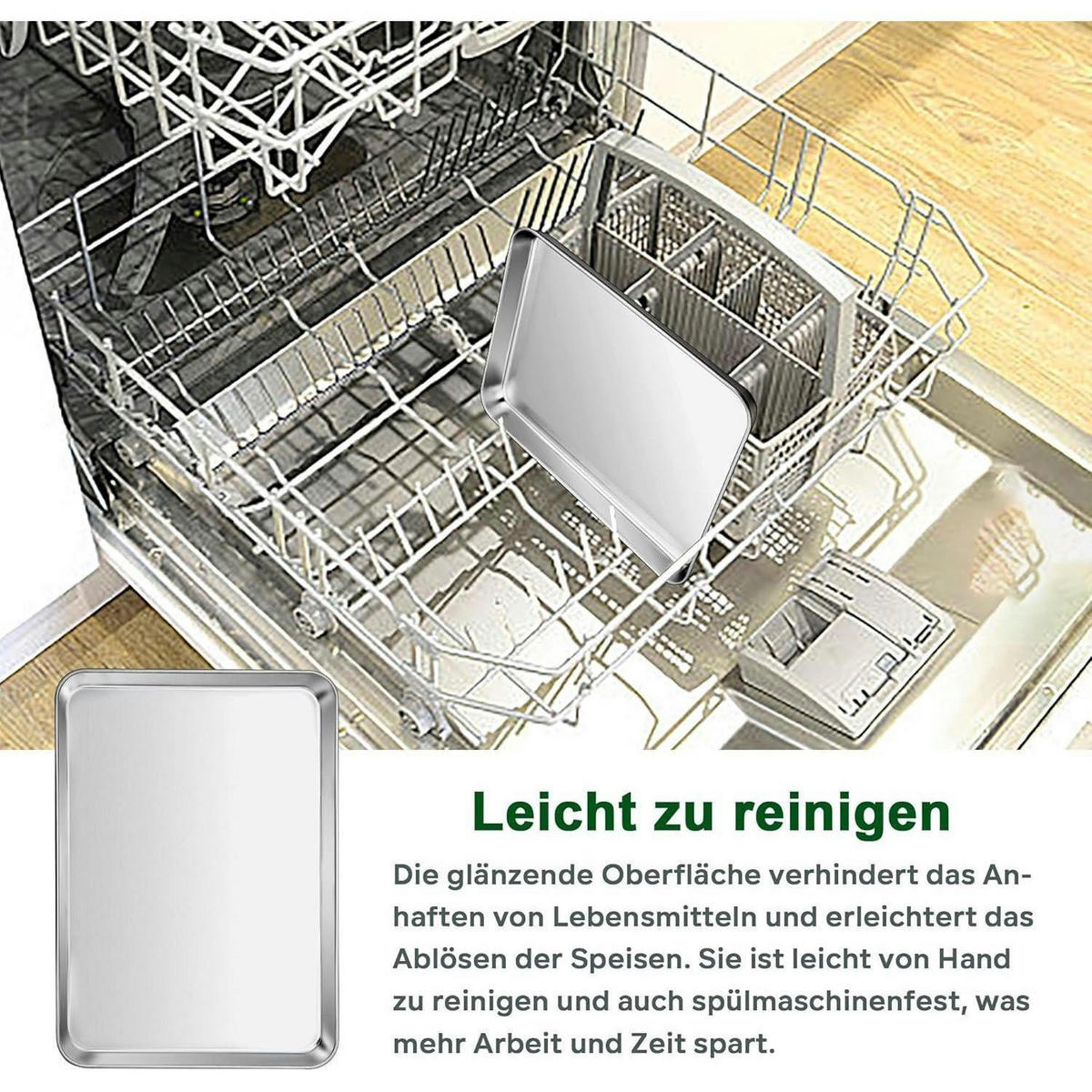 BACKBLECH Edelstahl 31 x 24 x 2,5 cm - Silberfarben, Metall (24/2.5/31cm)