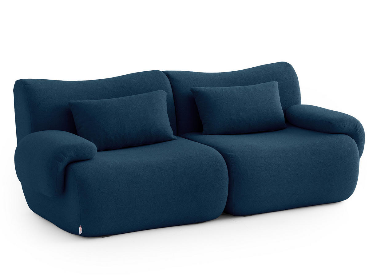 2-SITZER-SOFA Bouclé-Stoff Terrakotta-Rot - Blau, Textil (194/73/95cm) - MILYsofa