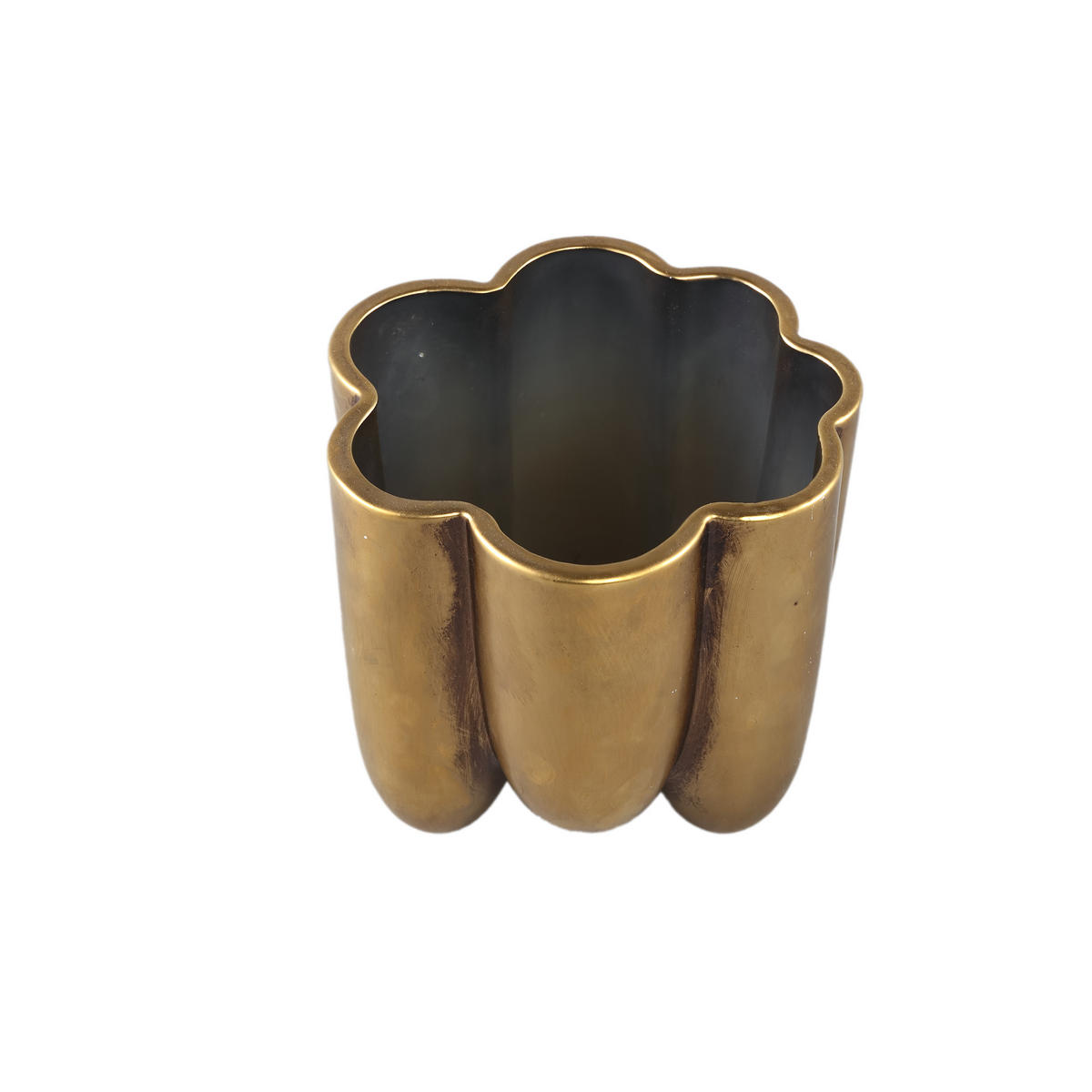 TOPF Batika Gold 16.5/16.5/16cm - Goldfarben, Keramik (16cm) - PTMD Collection