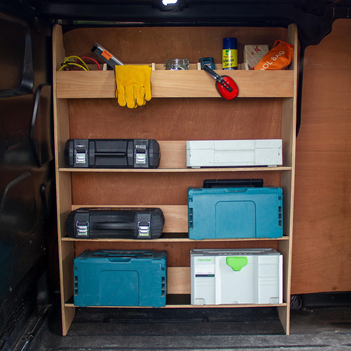 FAHRZEUGEINRICHTUNG Ford Transit Custom Regal & Werkzeugkasten - Braun, Holzwerkstoff (102/136/30cm) - Monstershop