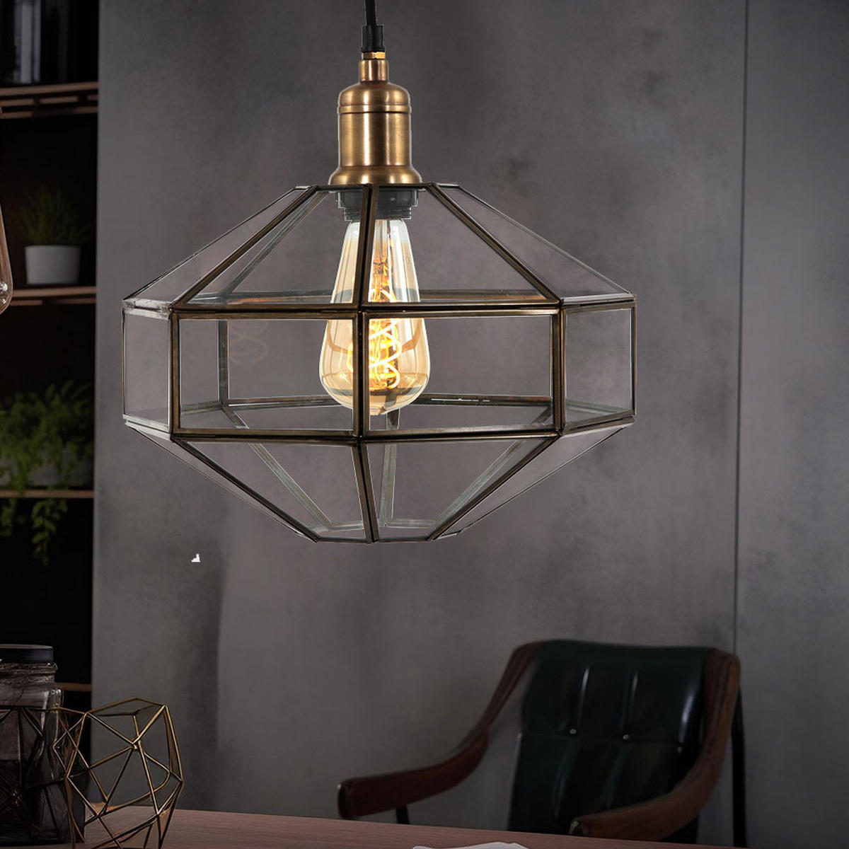 LED PENDELLEUCHTE Metall Bronze - Bronzefarben, Glas (30/30/145cm)