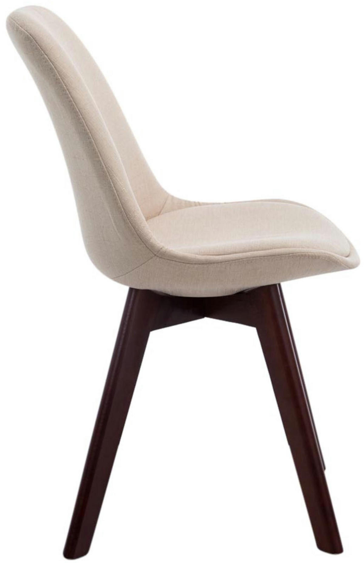 STUHL 4er Set Stoff creme - Walnussfarben/Creme, Holz/Textil (48/84/55cm) - CLP