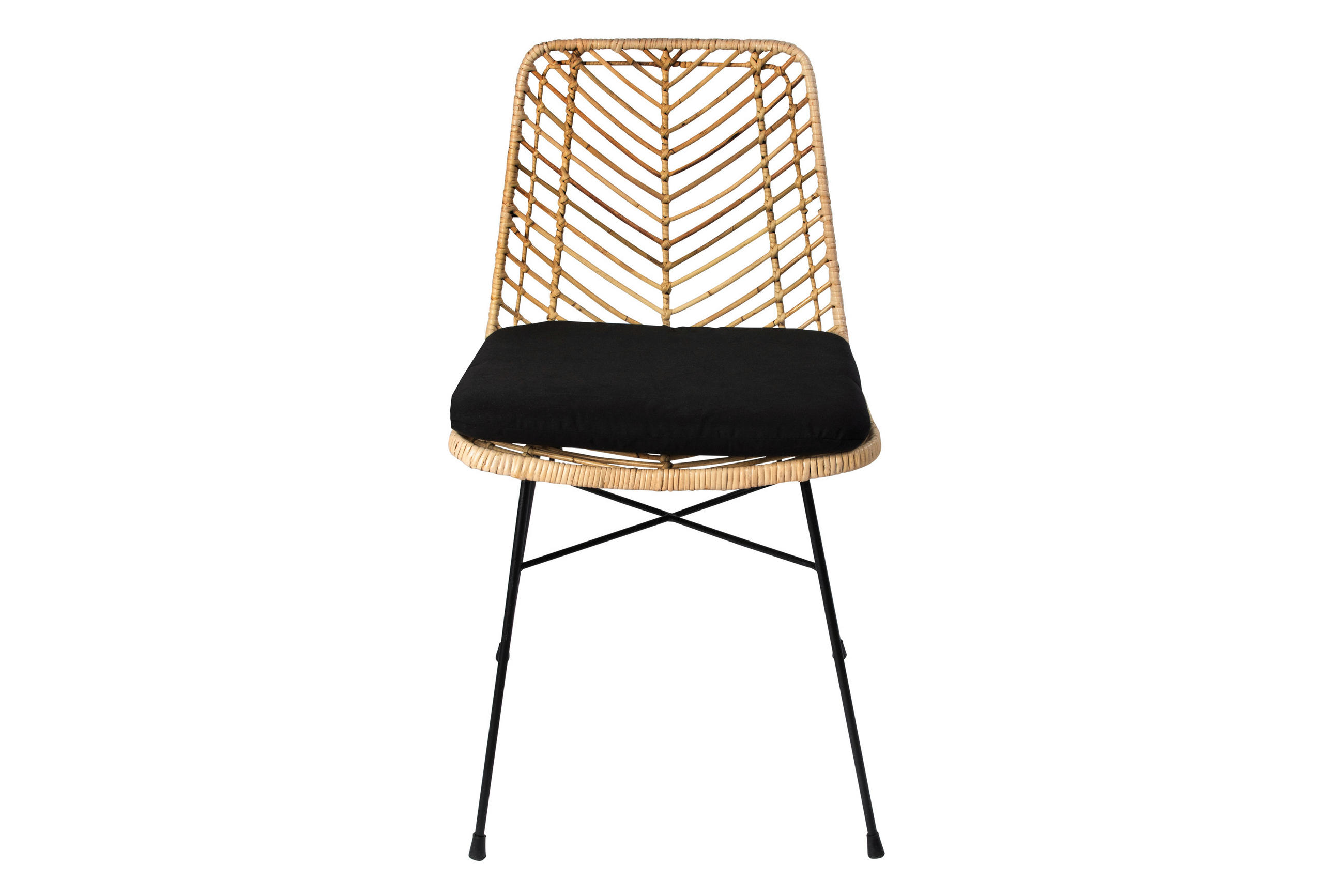 ESSZIMMERSTUHL DETROIT - Beige/Schwarz, Naturmaterialien/Metall (42/80/42cm) - SAM