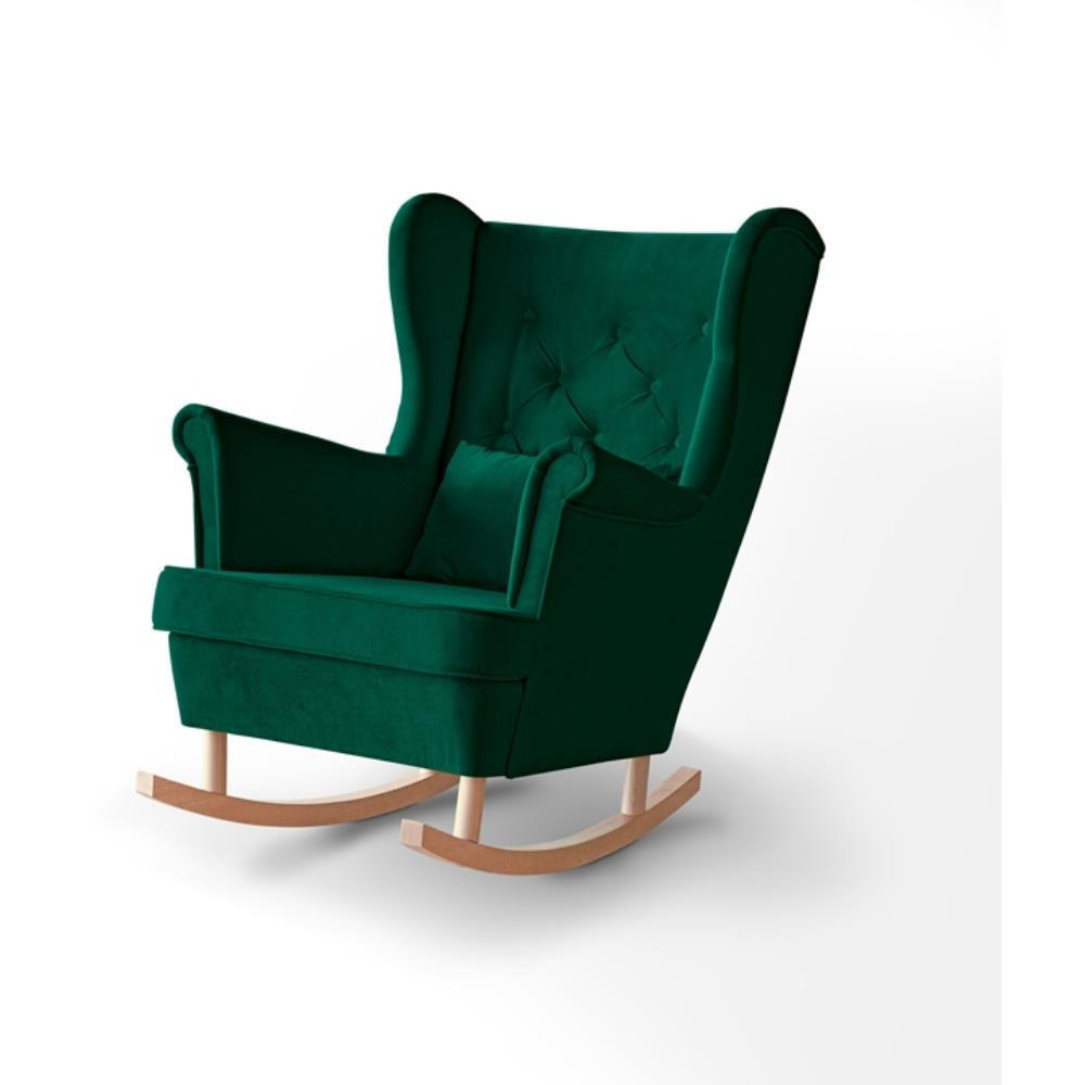 Beautysofa Schaukelstuhl Dunkelgrün 82x103x108 cm