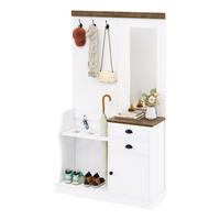 GARDEROBENSET mit Spiegel 110,5 x 38 x 191 cm Spanplatte Weiß - Weiß, Holzwerkstoff (38/191/110.5cm) - Beauniv