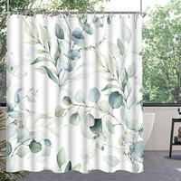 DUSCHVORHANG Blatt 180 x 170 cm Polyester Wasserabweisend Waschbar - Multicolor, Textil (180/170cm)