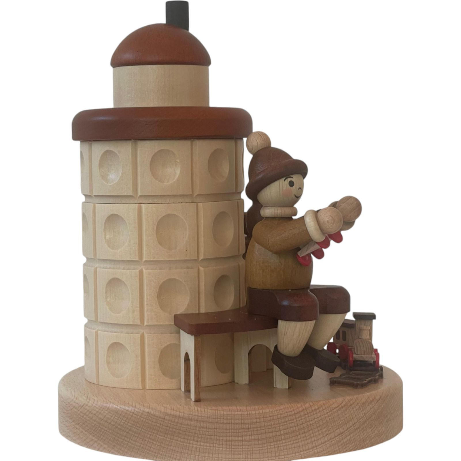 RÄUCHER-KACHELOFEN Junge mit Eisenbahn 21/17/17 cm - Multicolor, Metall (17/21/17cm)