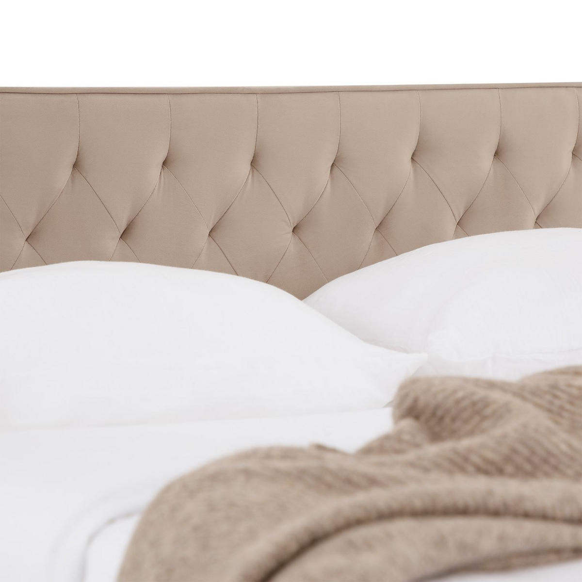 POLSTERBETT GLAMOUR 140x200 cm beige - Beige, Textil (140/200cm) - CARO-Möbel