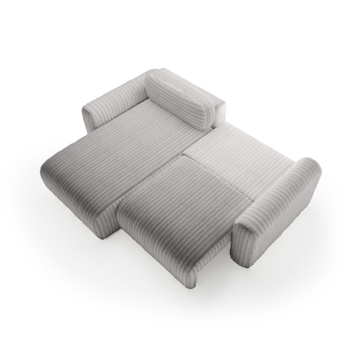ECKSOFA mit Schlaffunktion Emmen Mini, Grau - Grau, Textil (246/100cm) - Fedve