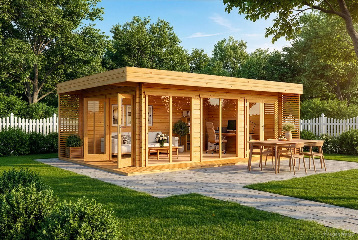 GARTENHAUS Holz Viva - Pinienfarben, Holz (670/243/482cm) - Alpholz