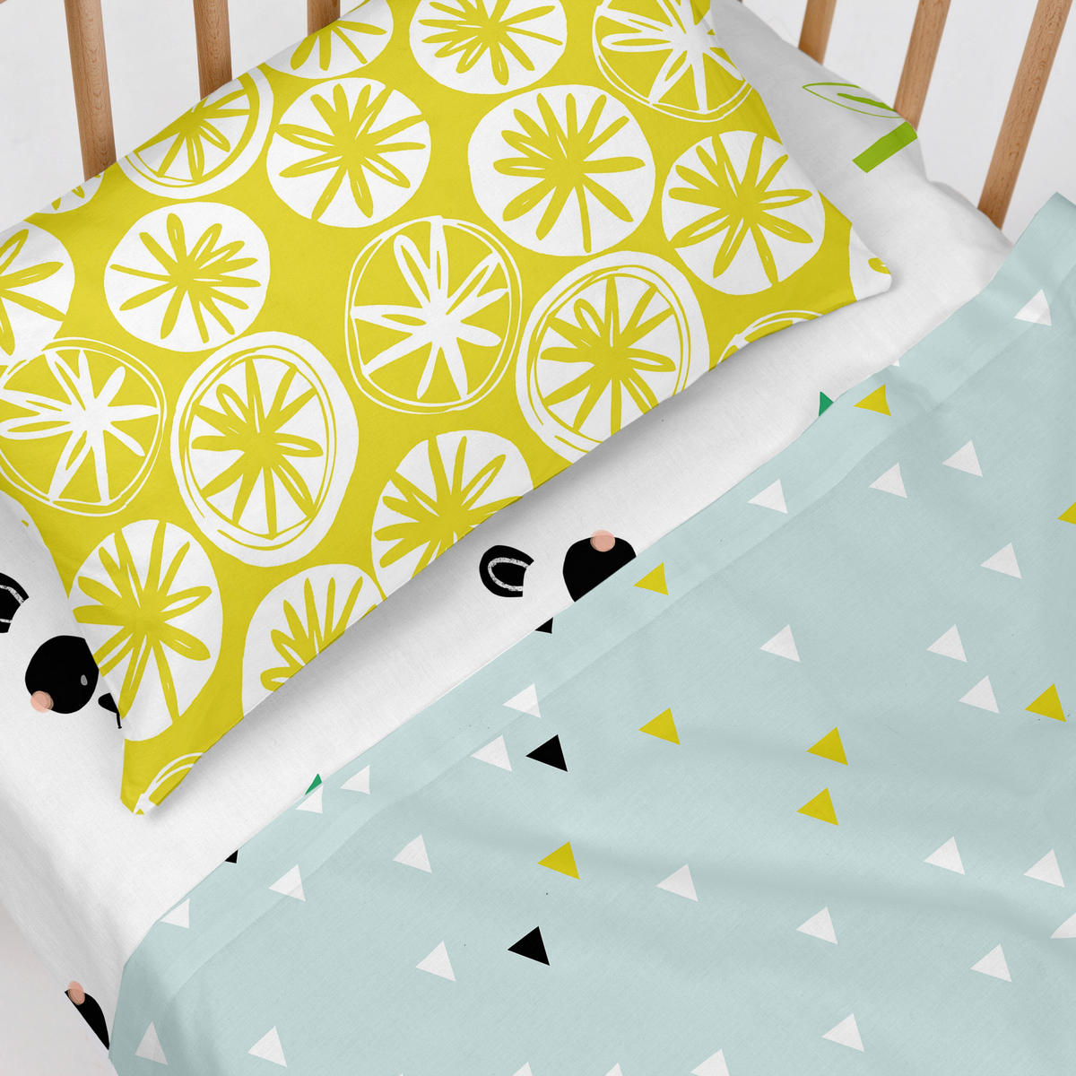 BETTWÄSCHE 2er-Set teiliges panda garden blue 120x180 cm (kinderbett) blau - Blau, Textil (120/180cm) - Happy Friday