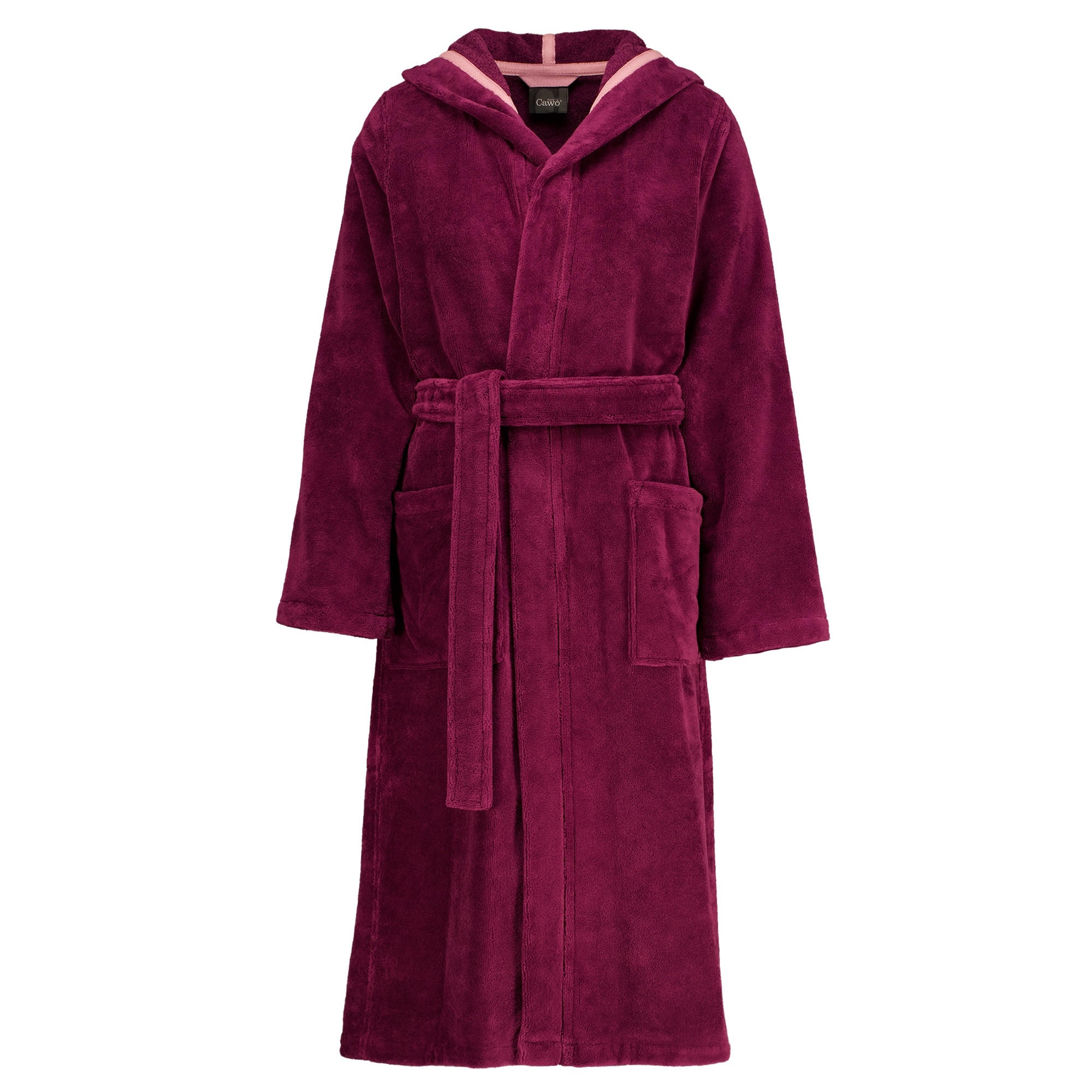 BADEMANTEL DAMEN KAPUZE CAWÖ HOME 825 BURGUND - 88 - Rot, Textil (Snull) - Cawoe