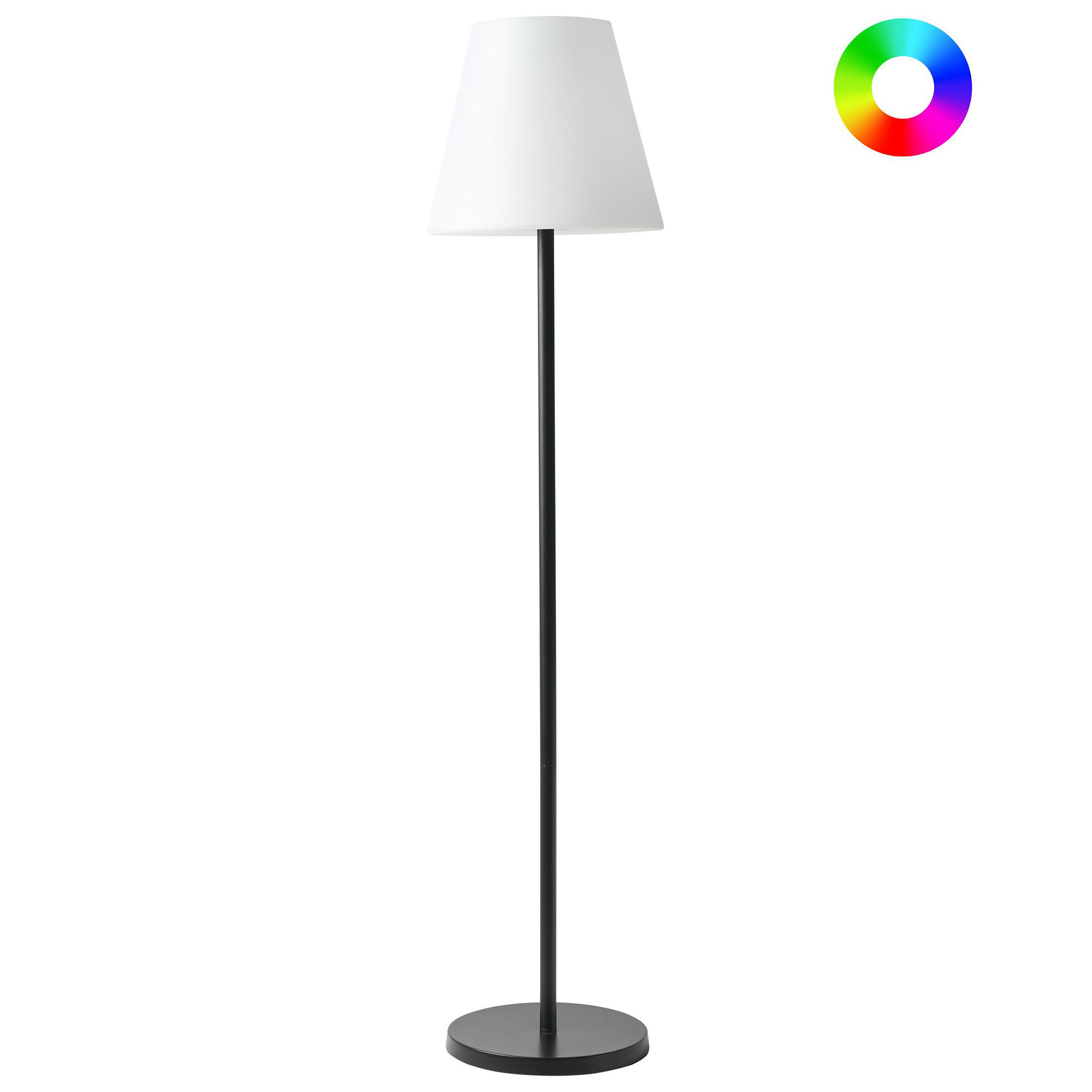LED-STEHLEUCHTE Weiß/Schwarz Fonesca - Schwarz/Weiß, Kunststoff (30/30/150cm) - Beliani