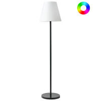 LED-STEHLEUCHTE Weiß/Schwarz Fonesca - Schwarz/Weiß, Kunststoff (30/30/150cm) - Beliani