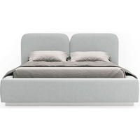 POLSTERBETT Comoves 160x200 Hellgrau mit Veloursbezug und LED - Hellgrau, Textil (160/200cm) - Selsey