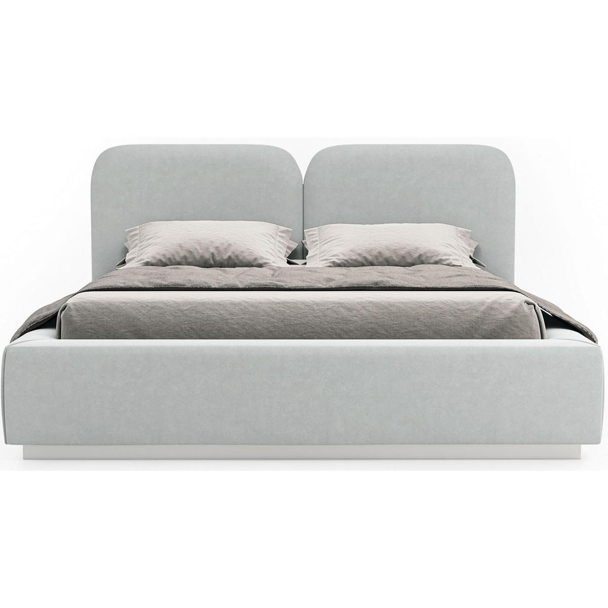 POLSTERBETT Comoves 160x200 Hellgrau mit Veloursbezug und LED - Hellgrau, Textil (160/200cm) - Selsey