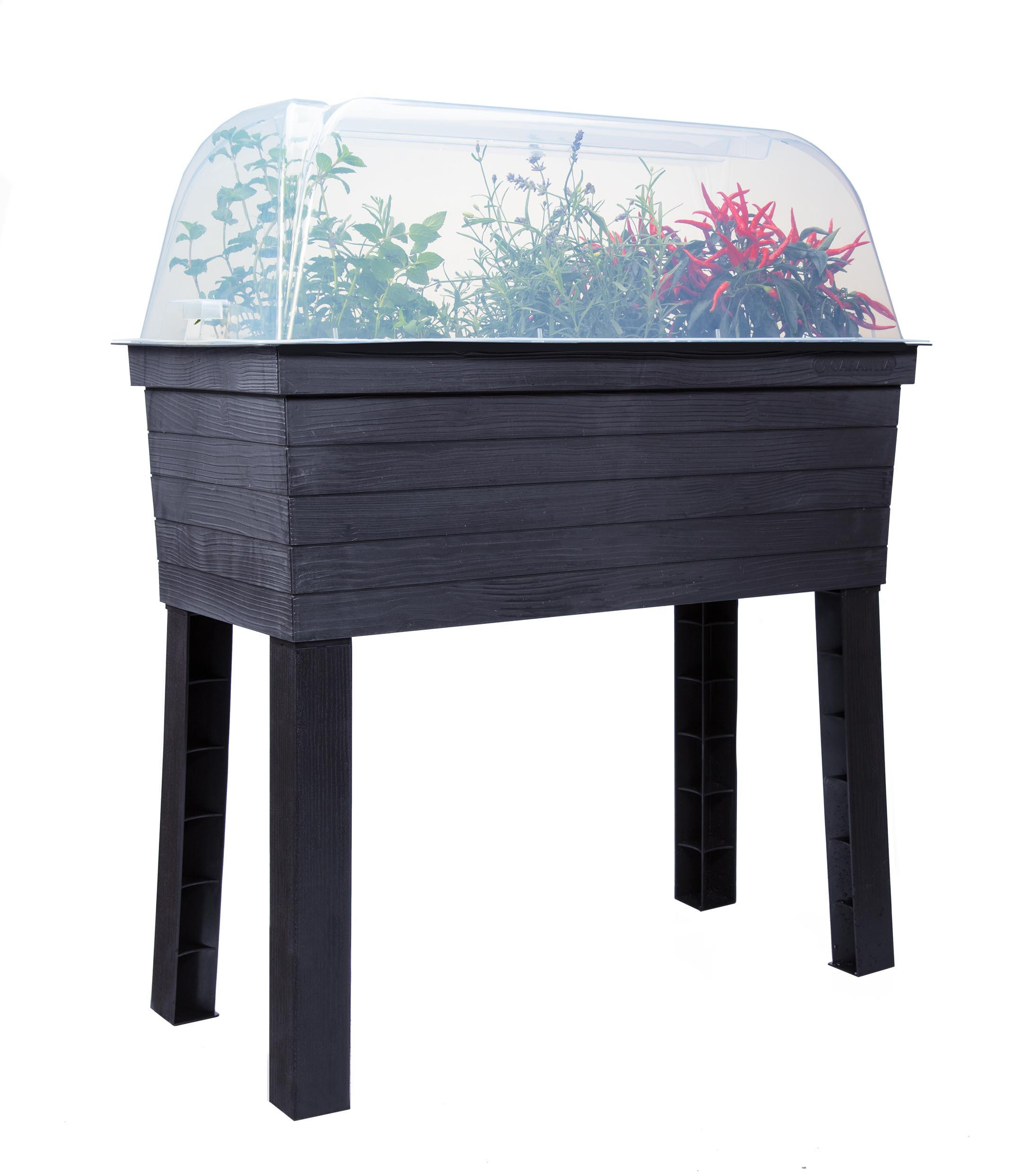 BALKON-HOCHBEET Set inkl. Anzuchthaube - Braun, Kunststoff (37/87/75cm) - GARANTIA