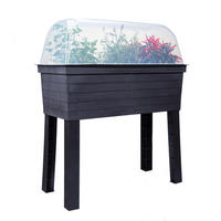 BALKON-HOCHBEET Set inkl. Anzuchthaube - Braun, Kunststoff (37/87/75cm) - GARANTIA