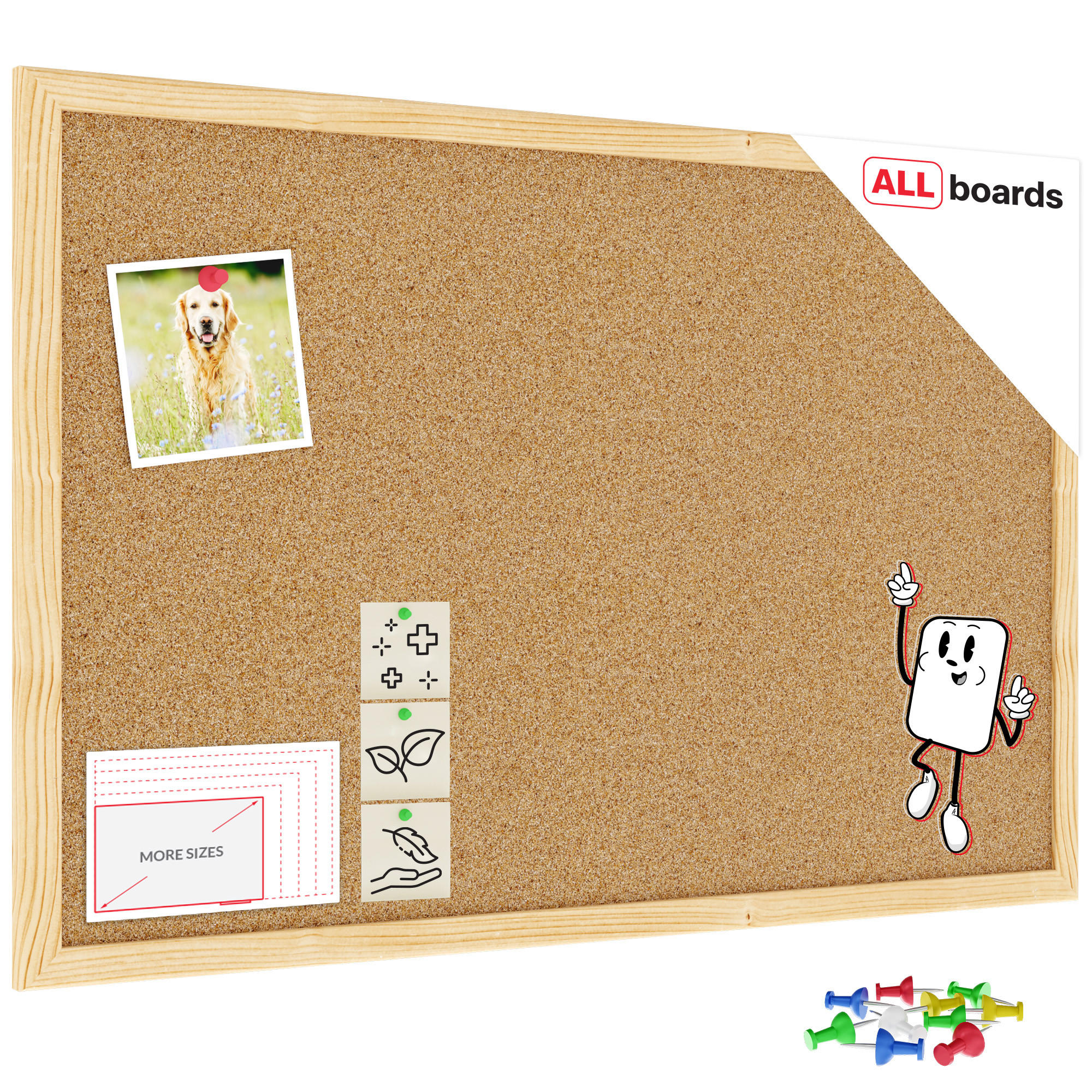 PINNWAND mit Naturholzrahmen 60x40cm - Braun, Holz (60/40/1.5cm) - ALLboards