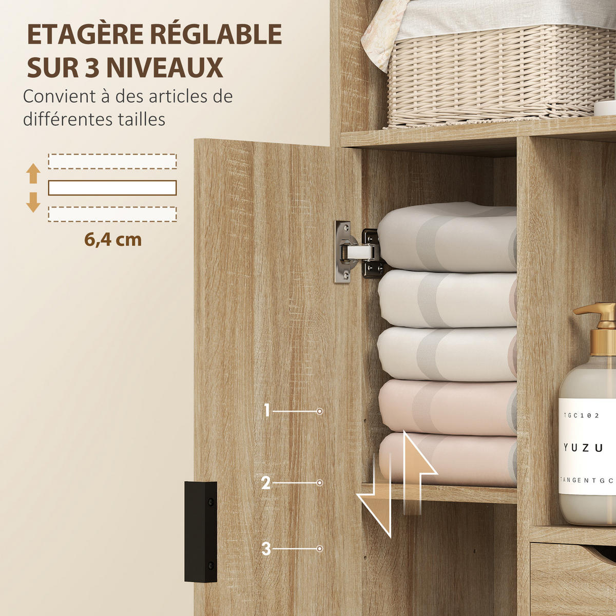 MIDISCHRANK DE-17351 Naturholz - Naturfarben, Holzwerkstoff (25/100/50cm) - ComfortXL